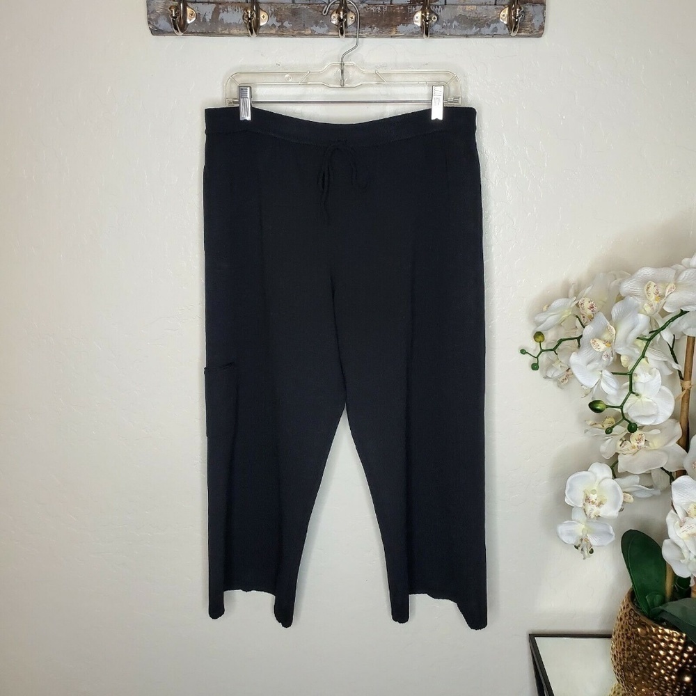 Margaret O'Leary Womens Black Cropped Pants L